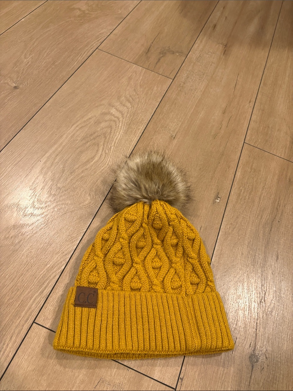 C.C woman’s Beanie Hat pom Size 0S